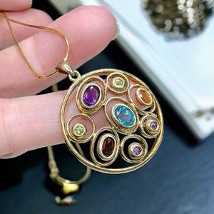 🌺Gold Vermeil & Gemstone Necklace-NWOT